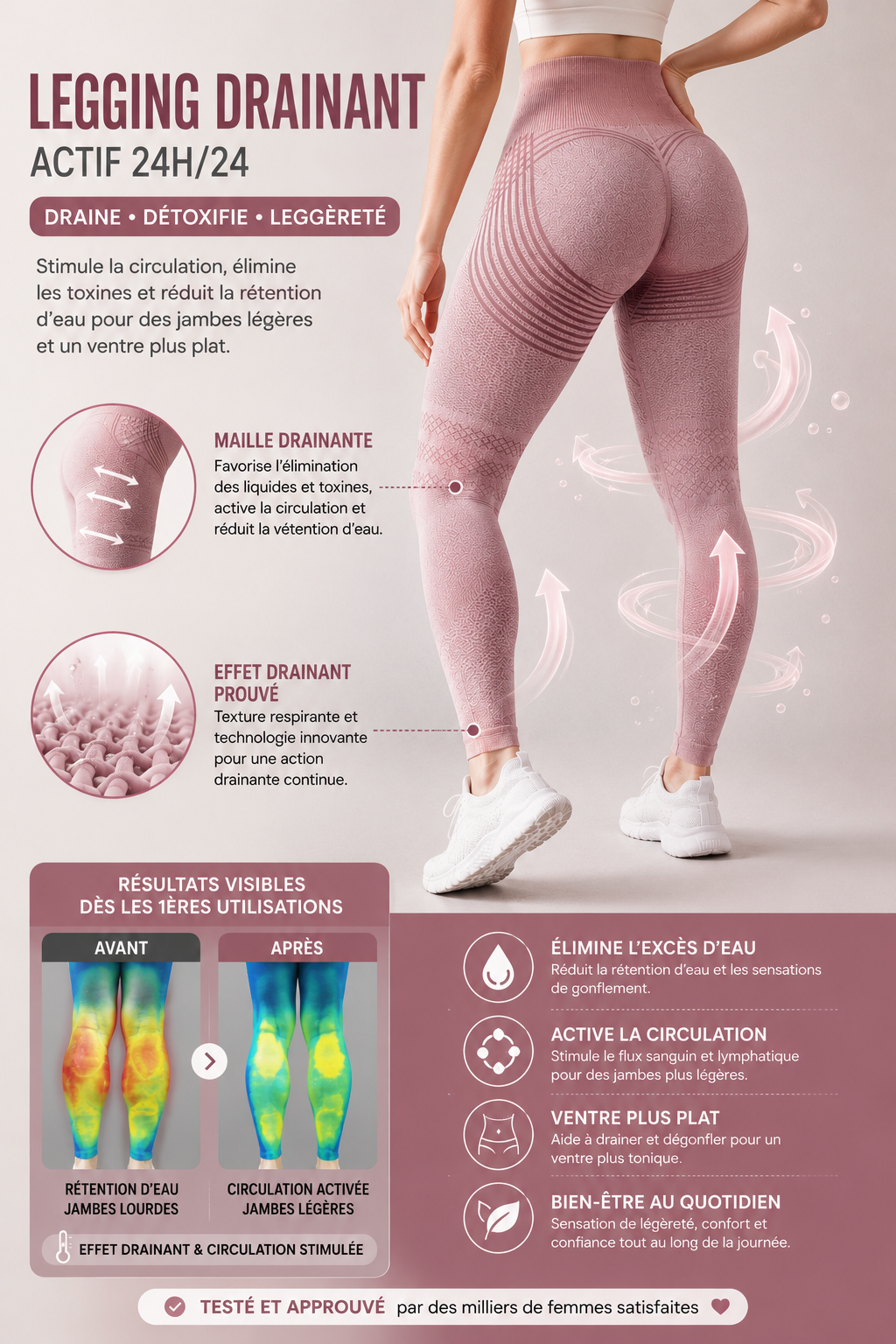 Legging Sculptant 3D™ | Technologie Drainante